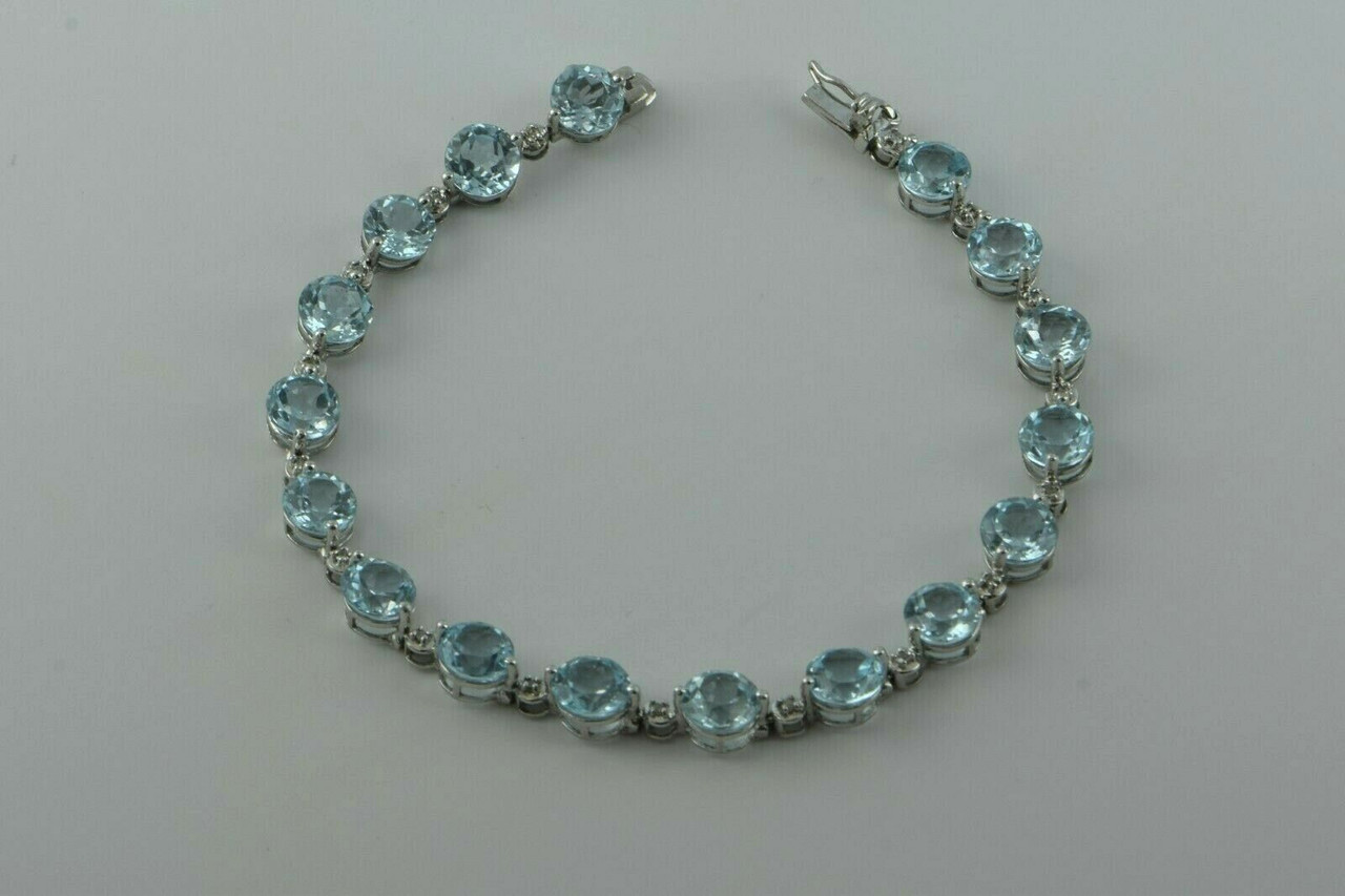 Edwardian Aquamarine and Diamond Bracelet